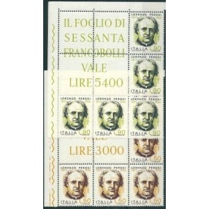 ITALIA - 1972 - 100° della nascita di Lorenzo Perosi - 2 blocchi angolari