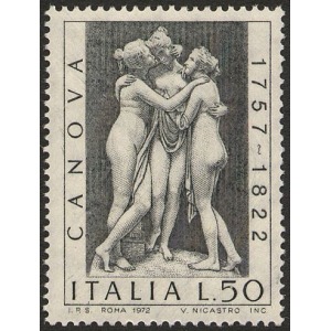 ITALIA - 1972 - 150° della morte di Antonio Canova - 1 v.