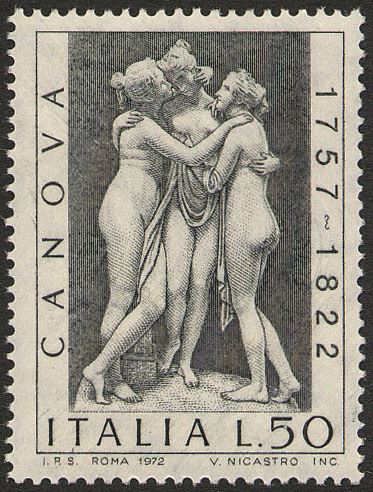 1972 150° della morte di Antonio Canova 1 v. Italia ITALIA - 1972 - 150° della morte di Antonio Canova - 1 v.