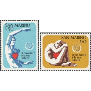SAN MARINO - 1972 - Anno della prevenzione delle malattie cardiovascolari - 2 v.