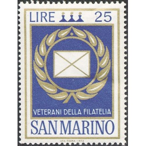 SAN MARINO - 1972 - Ruolo dei veterani della filatelia italiana - 1 v.