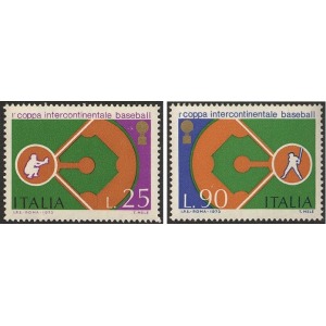 ITALIA - 1973 - 1° coppa intercontinentale di baseball - 2 v.