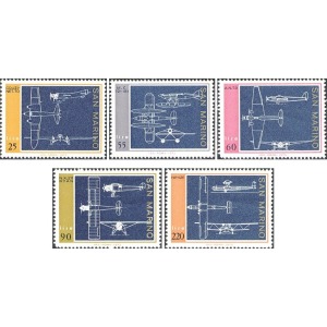 SAN MARINO - 1973 - Aereoplani, disegni costruttivi - 5 v.