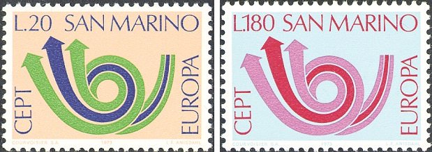 1973 Europa 2 v. San Marino SAN MARINO - 1973 - Europa - 2 v.