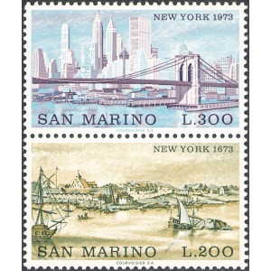 SAN MARINO - 1973 - Vedute di New York - 2 v. in coppia