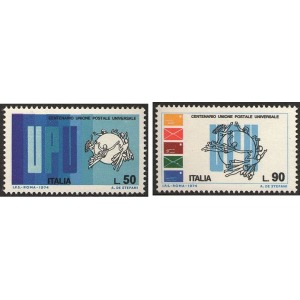 ITALIA - 1974 - 100° dell'Unione Postale Universale - 2 v.