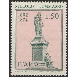 ITALIA - 1974 - 100° della morte di Niccolò Tommaseo - 1 v.