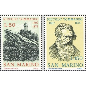 SAN MARINO - 1974 - 100° della morte di Niccolò Tommaseo - 2 v.