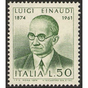 ITALIA - 1974 - 100° della nascita di Luigi Einaudi - 1 v.