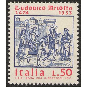 ITALIA - 1974 - 500° della nascita di Ludovico Ariosto - 1 v.