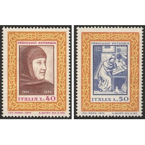 ITALIA - 1974 - 600° della morte di Francesco Petrarca - 2 v.
