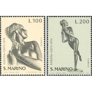 SAN MARINO - 1974 - Europa: Sculture - 2 v.