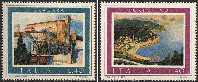 1974 Turistica I serie 2 v. Italia ITALIA - 1974 - Turistica I serie - 2 v.