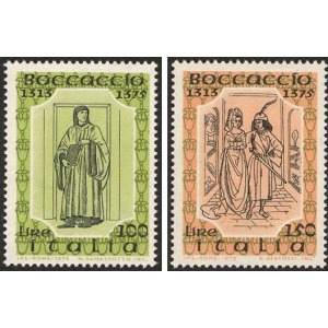 ITALIA - 1975 - 600° della morte di Giovanni Boccaccio - 2 v.