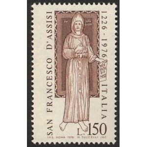 ITALIA - 1976 - 750° della morte di San Francesco d'Assisi - 1 v.