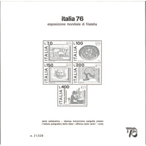 ITALIA - 1976 - Esposizione filatelica Italia '76 - 1 BF-cartoncino
