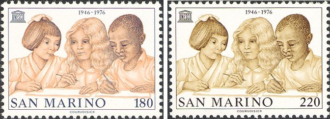 1976 UNESCO 2 v. San Marino SAN MARINO - 1976 - UNESCO - 2 v.