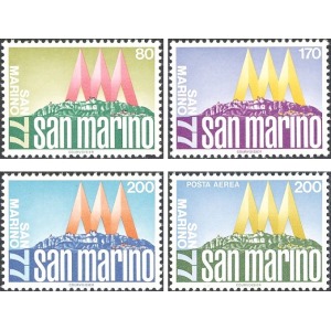 SAN MARINO - 1977 - Manifestazione filatelica San Marino '77 + Posta Aerea - 3 v.
