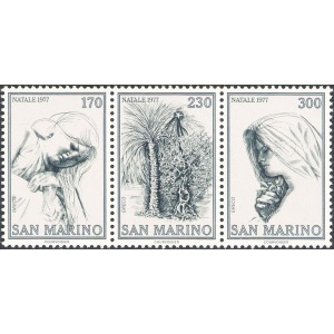 SAN MARINO - 1977 - Natale - 3 v. in trittico