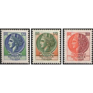 ITALIA - 1977 - Siracusana 120 L., 170 L. e 350 L. - 3 v.