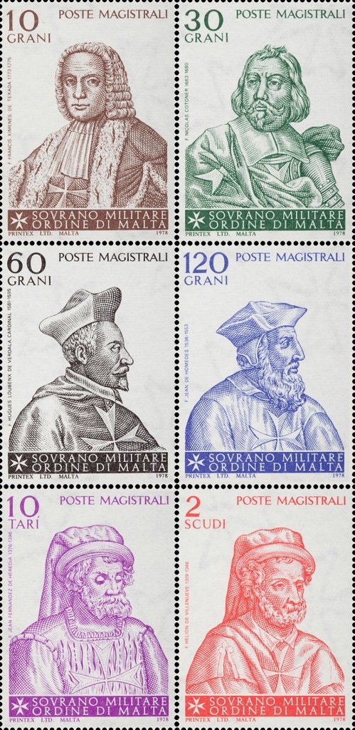 1978 Gran Maestri dell Ordine 6 v. S.M.O.M. SMOM S.M.O.M. - 1978 - Gran Maestri dell'Ordine - 6 v.