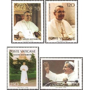 VATICANO - 1978 - In ricordo del Pontificato di Papa Giovanni Paolo I - 4 v.