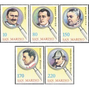 SAN MARINO - 1979 - Grandi investigatori della letteratura poliziesca - 5 v.