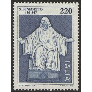 ITALIA - 1980 - 1500° della nascita di San Benedetto da Norcia - 1 v.