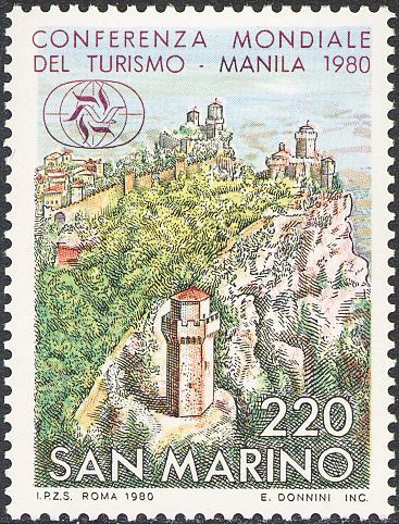 1980 Conferenza mondiale sul turismo 1 v. San Marino SAN MARINO - 1980 - Conferenza mondiale sul turismo - 1 v.