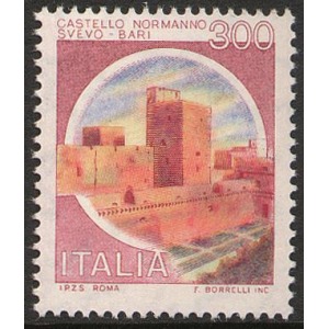 ITALIA - 1980 - VARIETÀ Castelli d'Italia 300 L. carta non fluorescente - 1 v.