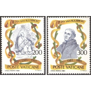 VATICANO - 1981 - 100° della morte del Beato Jan Van Ruusbroec - 2 v.