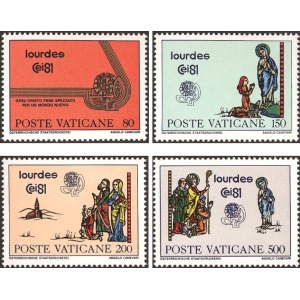 VATICANO - 1981 - 42° Congresso Eucaristico Internazionale a Lourdes - 4 v.