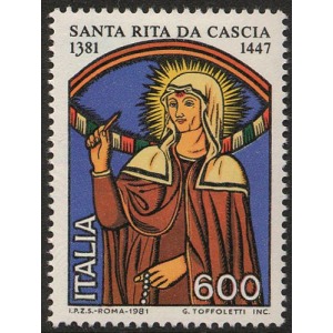 ITALIA - 1981 - 600° della nascita di Santa Rita da Cascia - 1 v.