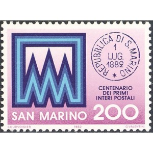 SAN MARINO - 1982 - 100° dei primi interi postali - 1 v.