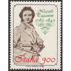 ITALIA - 1982 - 200° della nascita di Niccolò Paganini - 1 v.
