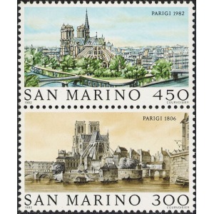 SAN MARINO - 1982 - Vedute di Parigi - 2 v. in coppia