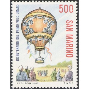 SAN MARINO - 1983 - 200° del primo tentativo di volo in mongolfiera - 1 v.
