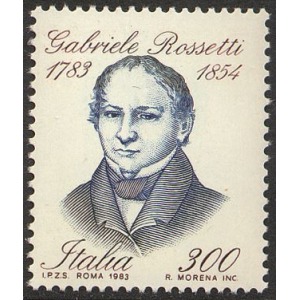 ITALIA - 1983 - 200° della nascita di Gabriele Rossetti - 1 v.