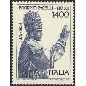 ITALIA - 1983 - 25° della morte di Papa Pio XII - 1 v.