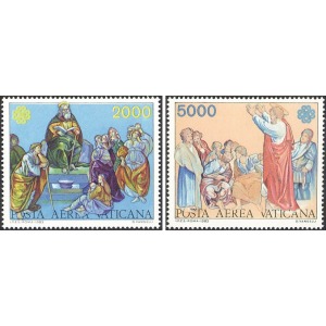 VATICANO - 1983 - Posta Aerea: anno mondiale delle comunicazioni - 2 v.
