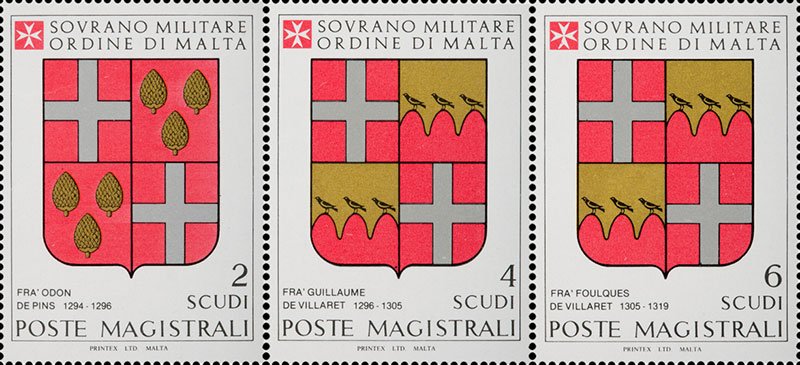 1983 Stemmi dei Gran Maestri 3 v. S.M.O.M. SMOM S.M.O.M. - 1983 - Stemmi dei Gran Maestri - 3 v.