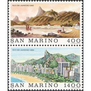 SAN MARINO - 1983 - Vedute di Rio De Janeiro - 2 v. in coppia