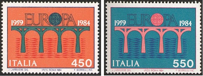 1984 Europa 25° della CEPT 2 v. Italia ITALIA - 1984 - Europa: 25° della CEPT - 2 v.