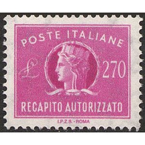 ITALIA - 1984 - Recapito Autorizzato: Italia Turrita formato ridotto 270 L. (fil. stelle) - 1 v.