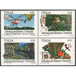 ITALIA - 1984 - Salvaguardia dei boschi - 4 v. in blocco