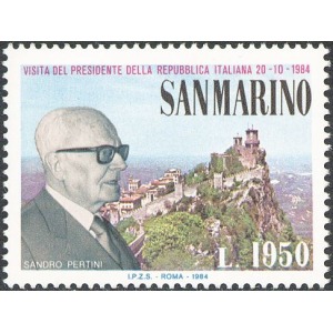 SAN MARINO - 1984 - Visita del Presidente S. Pertini - 1 v.