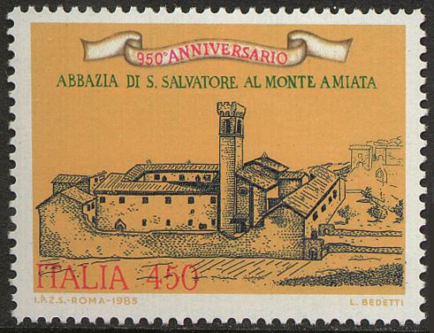 1985 Abbazia di San Salvatore al Monte Amiata 1 v. Italia ITALIA - 1985 - Abbazia di San Salvatore al Monte Amiata - 1 v.
