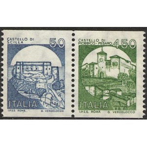 ITALIA - 1985 - Castelli d'Italia per distributori automatici 50+450 L. - 2 v. in coppia