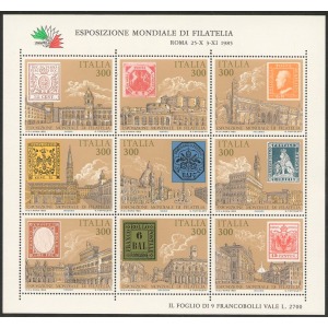 ITALIA - 1985 - Esposizione filatelica Italia '85: Antichi Stati VI serie - 1 BF