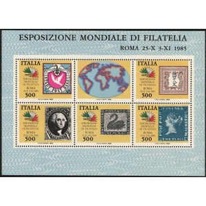 ITALIA - 1985 - Esposizione filatelica Italia '85: Continenti VII serie - 1 BF